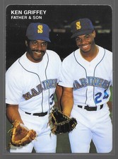 Ken Griffey Jr & Sr 1991 Mother's Cookies Seattle Mariners MLB Father & Son #3