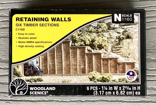 Woodland Scenics 1/160 N Scale Timber Sections Retaining Walls 6 Pcs. C 1160 F/S | Zustand: New