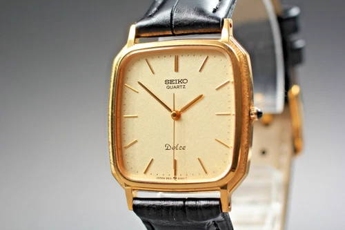 1990 Vintage SEIKO Dolce 9531-5000 Quartz Gold Men's Watch with New Battery