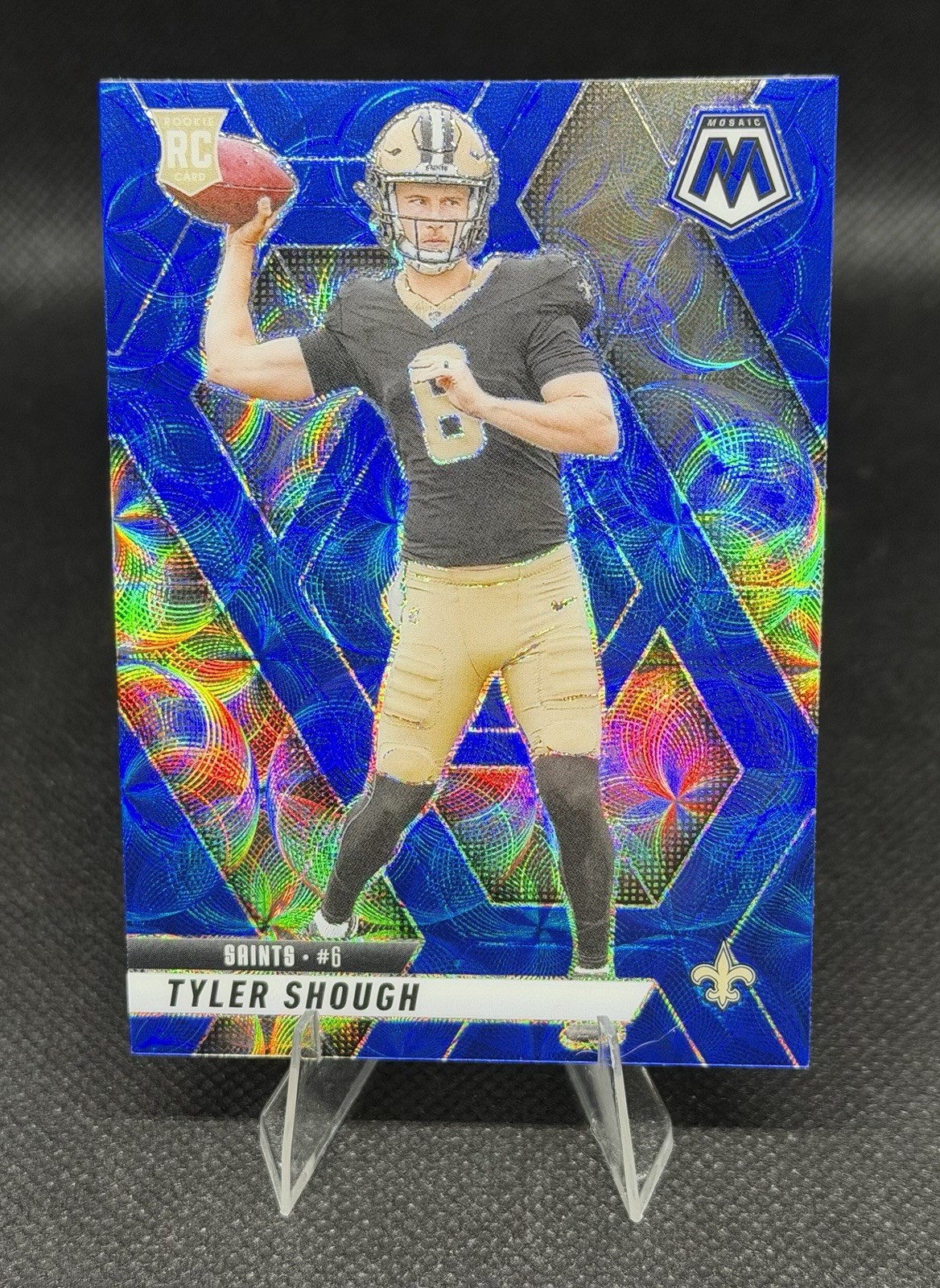 2025 Panini Mosaic Blue Scope #312 Tyler Shough RC New Orleans Saints SP