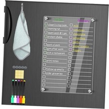 Acrylic Magnetic Dry Erase Board for Fridge, 12"X8" Clear Magnetic to Do List