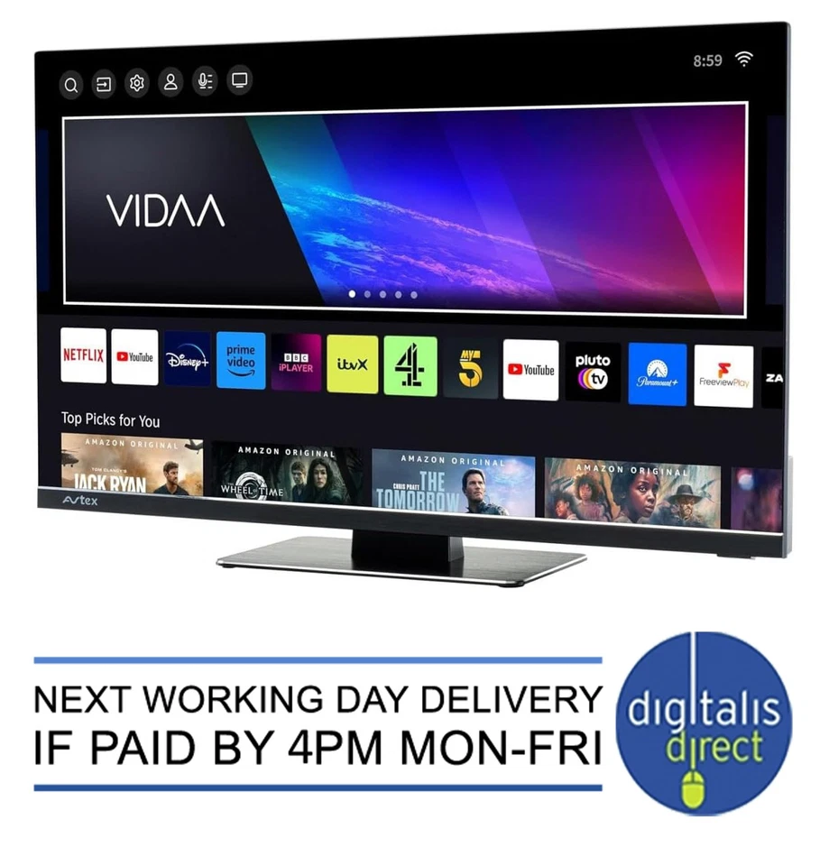 Avtex V219DS 21.5" Full HD Smart TV DVD Satellite Decoder Caravans Motorhomes BT - Image 2 of 4