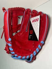 New Wilson A500 WBW102540115 Baseball Glove 11 1/2" Inch RHT Quick Fit 11.5" Red