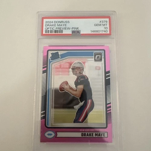 2024 Donruss Optic Preview Drake Maye Pink Prizm PSA 10 #379