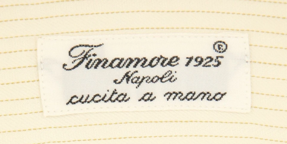 Camisa a Rayas Crema Finamore Napoli - Extra Delgada - 17.5/44 - (2018031611) Foto 4 de 4