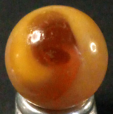 Vintage MF Christensen 9-Tail Honey Slag Marble .60" Near Mint Condition 126240