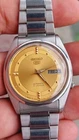 Seiko 5 Watch Automatic Vintage  GOLD  dial  7009 Movement day date @ Japan