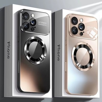 MagSafe Titan-Optik Hülle für iPhone 17 16 15 14 13 12 Pro Max Plus Air Case