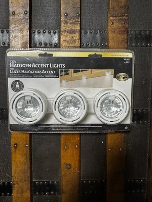 Hampton Bay Halogen Accent Lights 3 Light Kit 120V Model 148-407 Black NEW