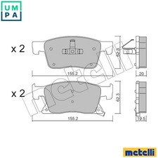 BRAKE PAD SET DISC BRAKE 22-1115-0 FOR VAUXHALL ASTRA/Mk/VII OPEL 4cyl 1.6L