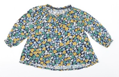 Old Navy Damen blau Blumen Basic T-Shirt Größe 8