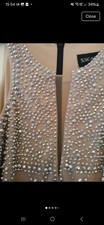Xscape Prom Dress In Nude Diamonte Top and Black Skirt Size 10