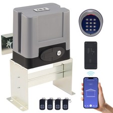 CO-Z 1400lb Sliding Gate Opener Security System Kit - APP & Keypad & 4 Remotes