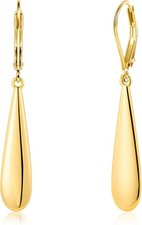 925 Sterling Silver Long Teardrop Dangle  Drop Long Teardrop Dangle Earings