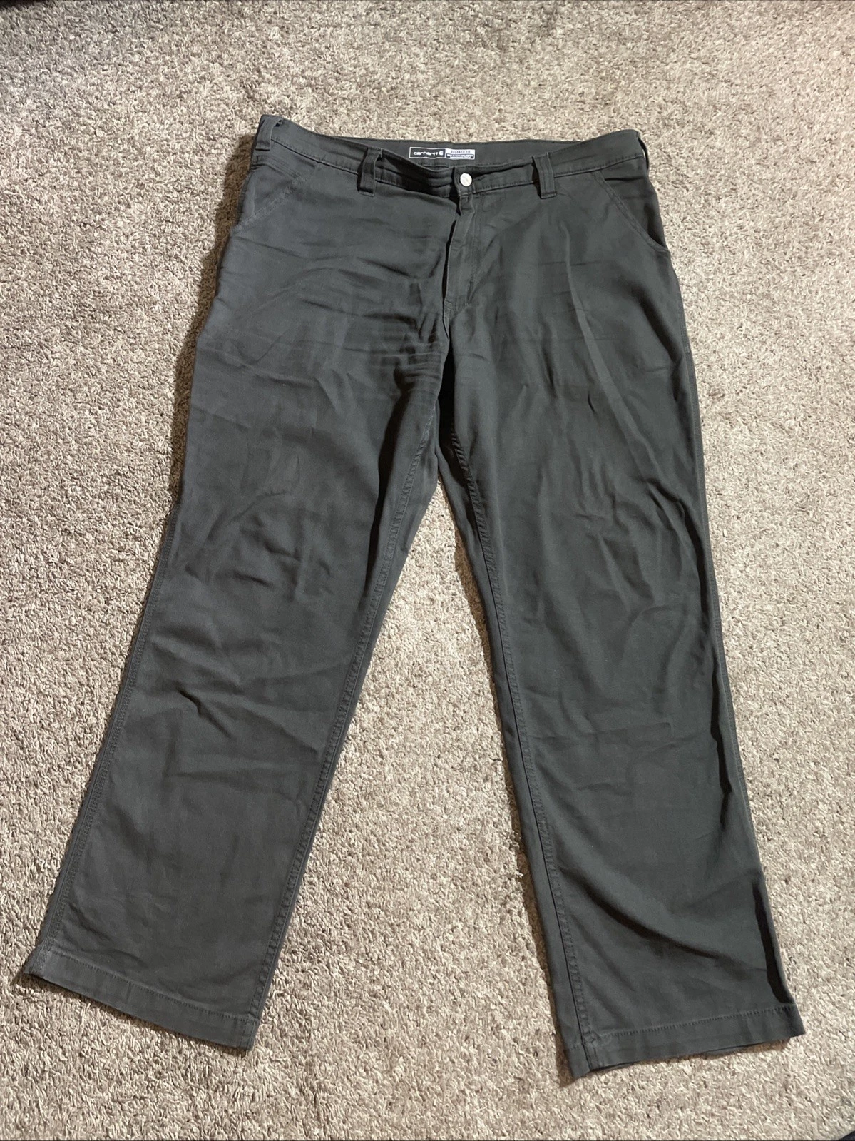 CARHARTT Pants Mens 40x32 Gray RELAXED FIT Cargo Canvas Dungaree Workwear