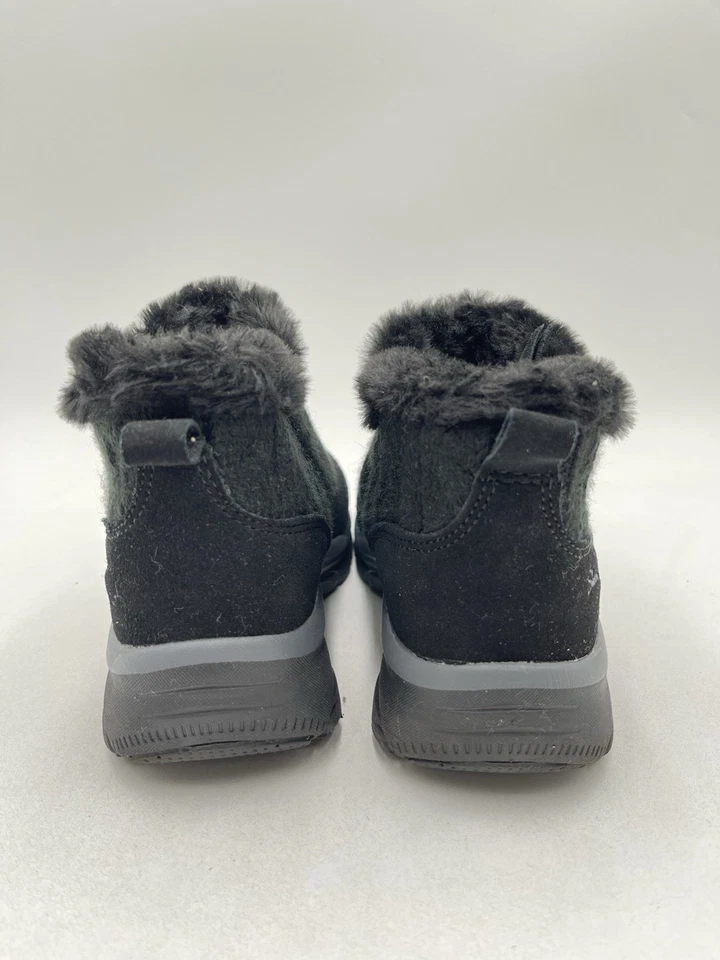 Skechers Womens Easy Going Black Knit Faux Fur Zipper Ankle Boot Size 6 - Image 4 of 4