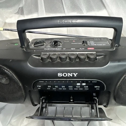 Sony CFS-B11 Portable AM FM Radio Cassette Boombox Tested Working