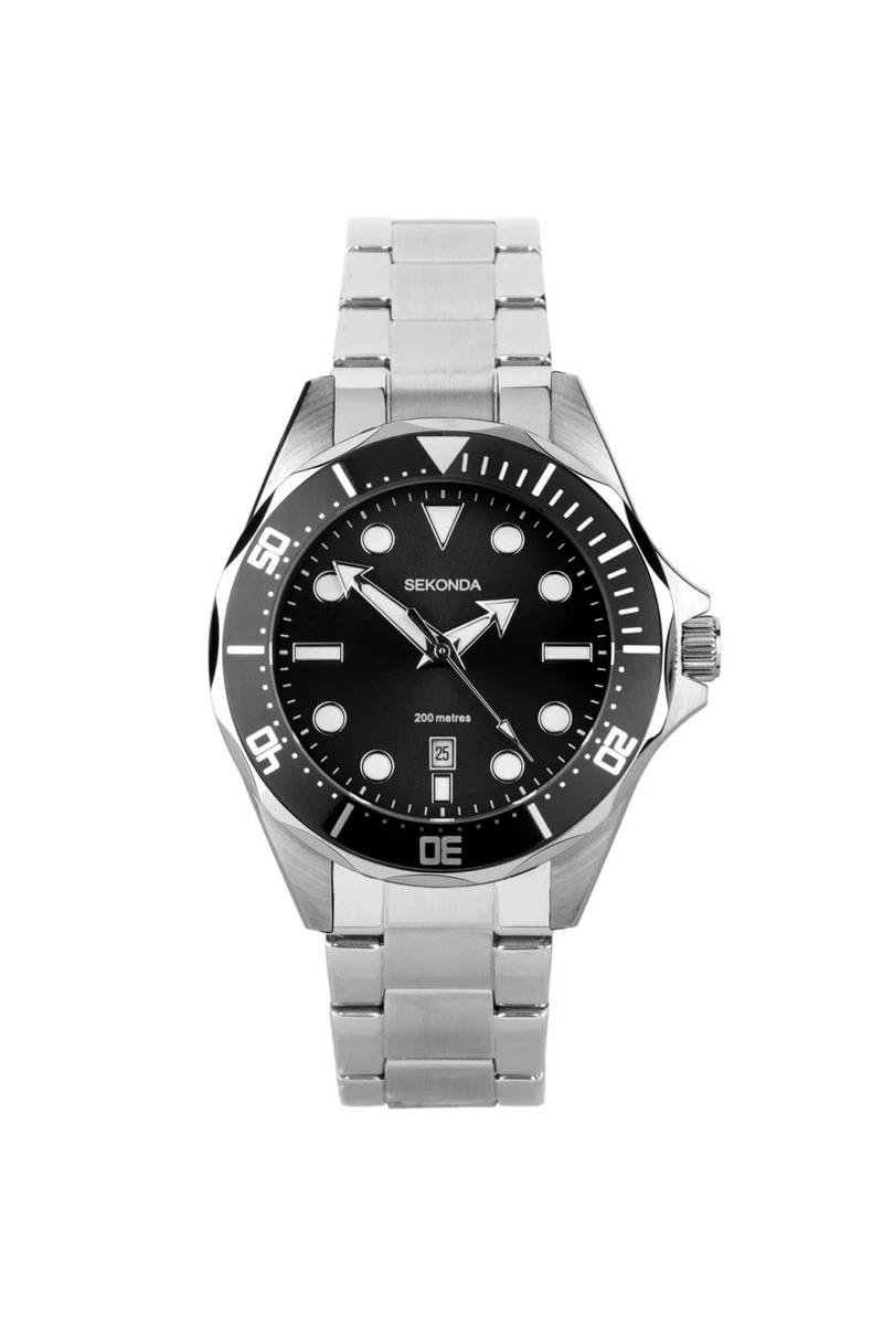 Sekonda 47mm Active Pro GPS Smart Watch in nero con cinturino in silicone nero