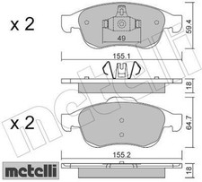 metelli 22-0817-0 Bremsbelagsatz für Scheibenbremse Bremsbelagsatz 