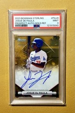2023 Bowman Sterling Josue De Paula Gold Refractor Auto /50 PSA 9 Dodgers 