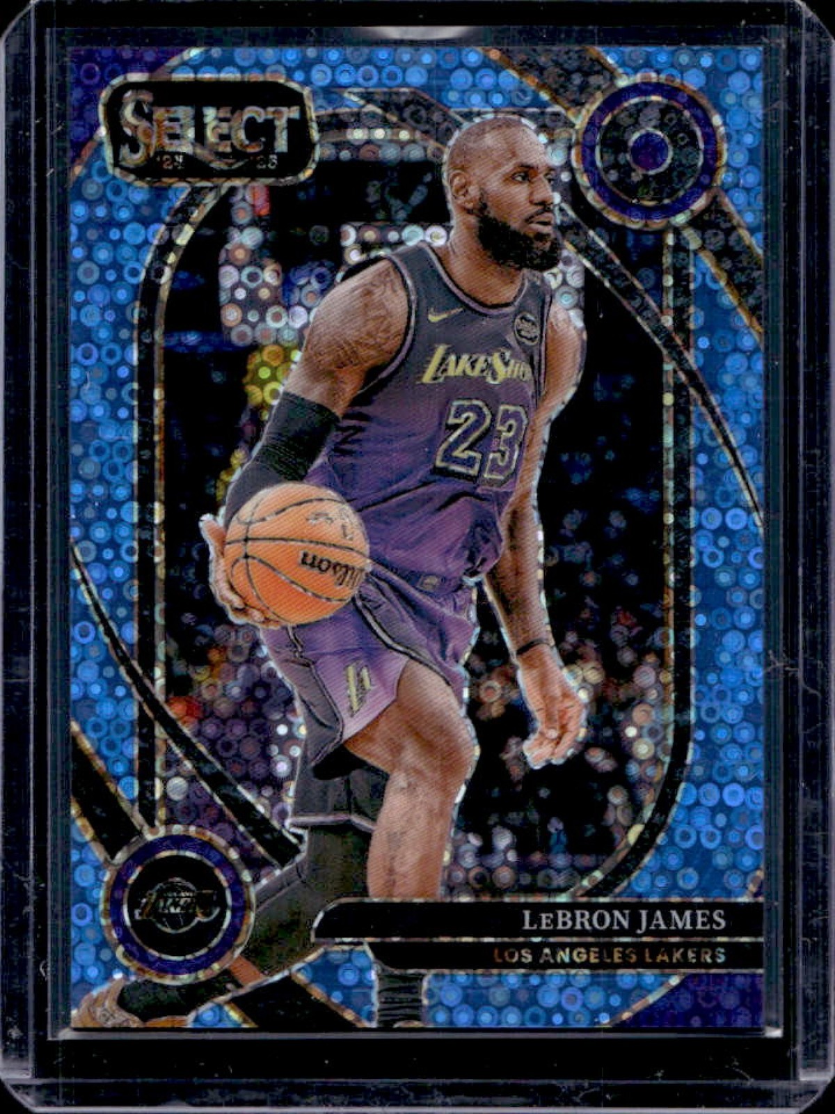 2024-25 Select LeBron James Courtside Light Blue Disco Prizm #65/99 Lakers