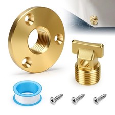 Solid Brass Marine Drain Plug Kit for Boat Garboard Drain Replacement 1/2"
