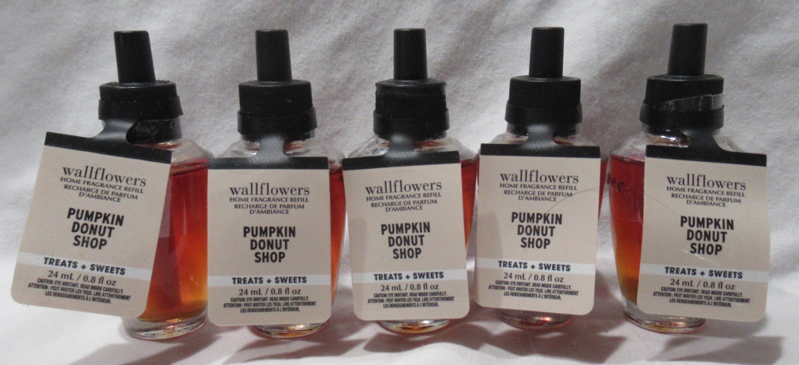 Juego de 5 bombillas de recarga de flores de pared White Barn Bath & Body Works PUMPKIN DONUT SHOP