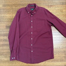 Eddie Bauer Mens LT Large Tall Plaid Wrinkle Resistant Relaxed Fit Shirt