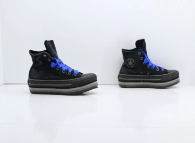CONVERSE Plateforme Haute D'Occasion EU 35 (Cod.CS259) Femme Noir En Daim - Photo 1/4