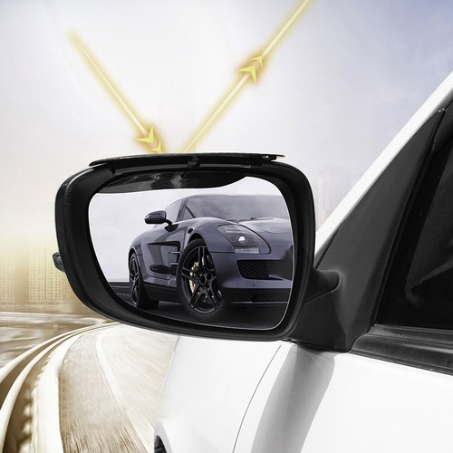 2X Carbon Fiber Clip-on Car Side View Mirror Rain Eyebrow Visor Protector Cover - Picture 6 of 14