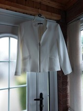 Ladies Size 14 Beautiful Fully Lined Ivory Zip Front Jacket With 2 Front Pockets