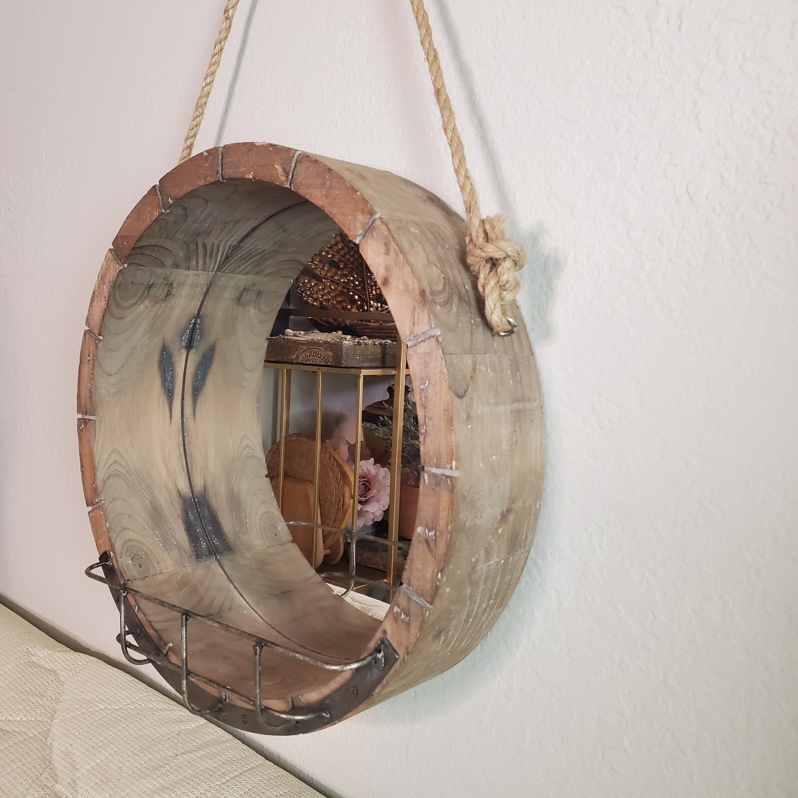 Rustic Farmhouse Mirror Wall Hanging, Nautical Decor Coastal Living eBay