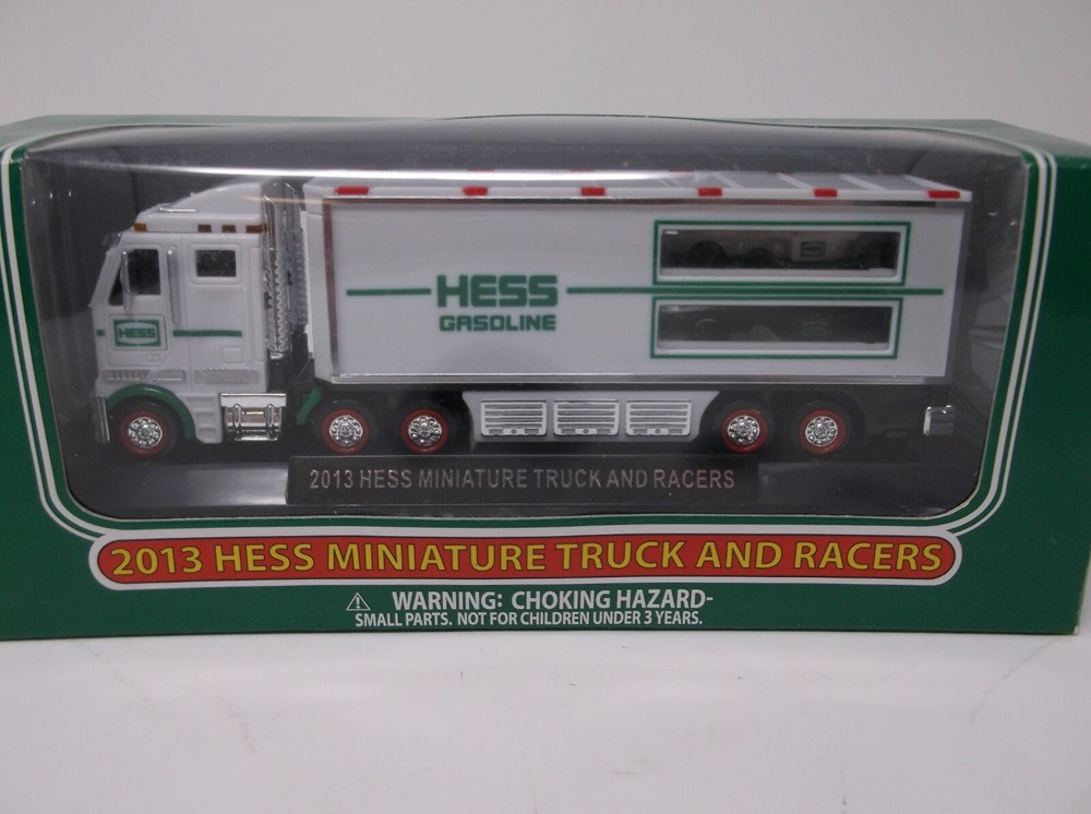2013 Hess Miniature 18 Wheeler With Racers Race Cars NIB