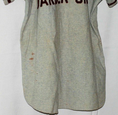 Um 1940 -50er Jahre, Hampton Baseball Wolluniform mit Larry's Barber Shop auf der Rückseite - Bild 9 von 10