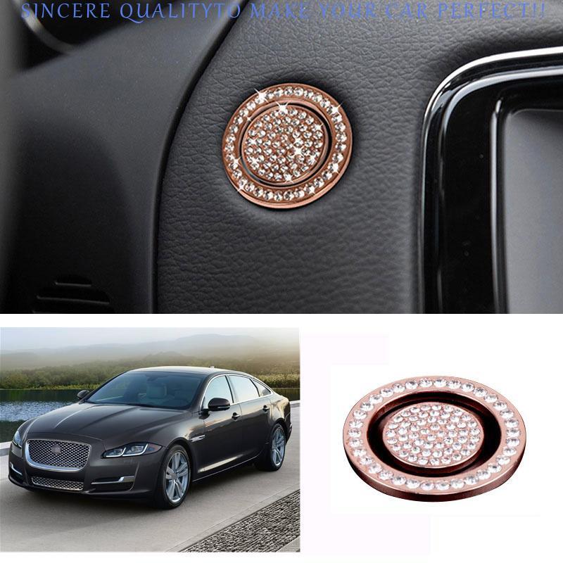For Jaguar XJL 2010-2019 Rose Gold Rhinestone Start Button