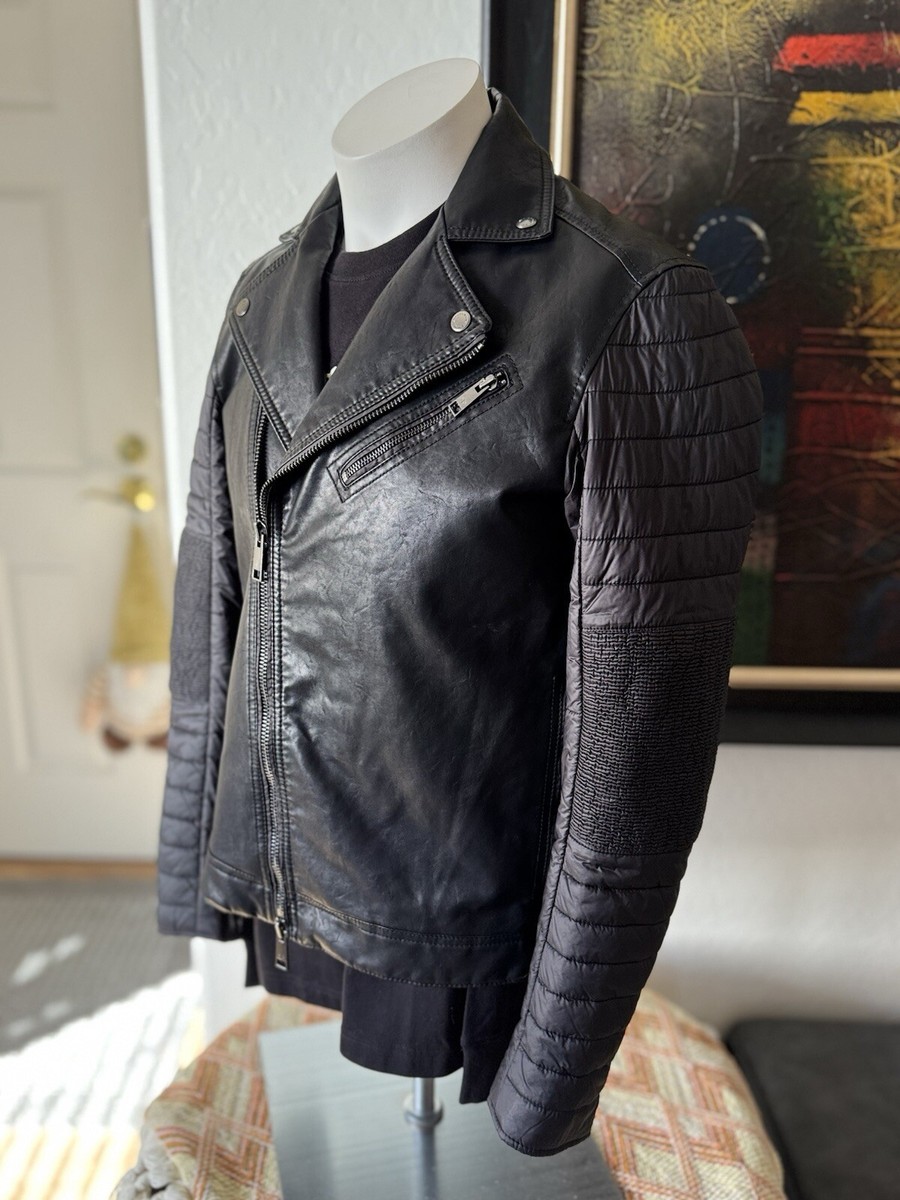 A/X ARMANI EXCHANGE Black Lamb Leather Jacket Men's Medium | eBay