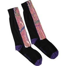 DOLCE & GABBANA Socks Men Multicolor Sequins Cotton Stretch DG Logo s. L 270usd