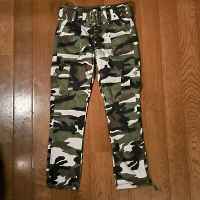 VIP Jeans Pants Womens Size 1/25 Camo Jogger Jeans w/ Belt
