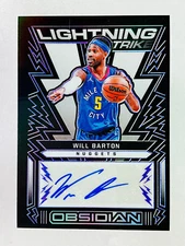 2021 OBSIDIAN BASKETBALL WILL BARTON AUTO LIGHTNING STRIKE /75  NUGGETS