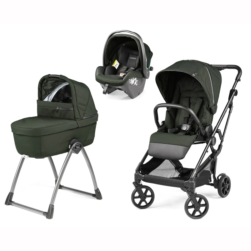Lively Trio + Belvedere Cradle + First Journey SLK GREEN Peg Perego
