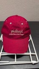 MENS BUDWEISER GREAT AMERICAN LAGER STRAPBACK ADJUSTABLE RED HAT CAP
