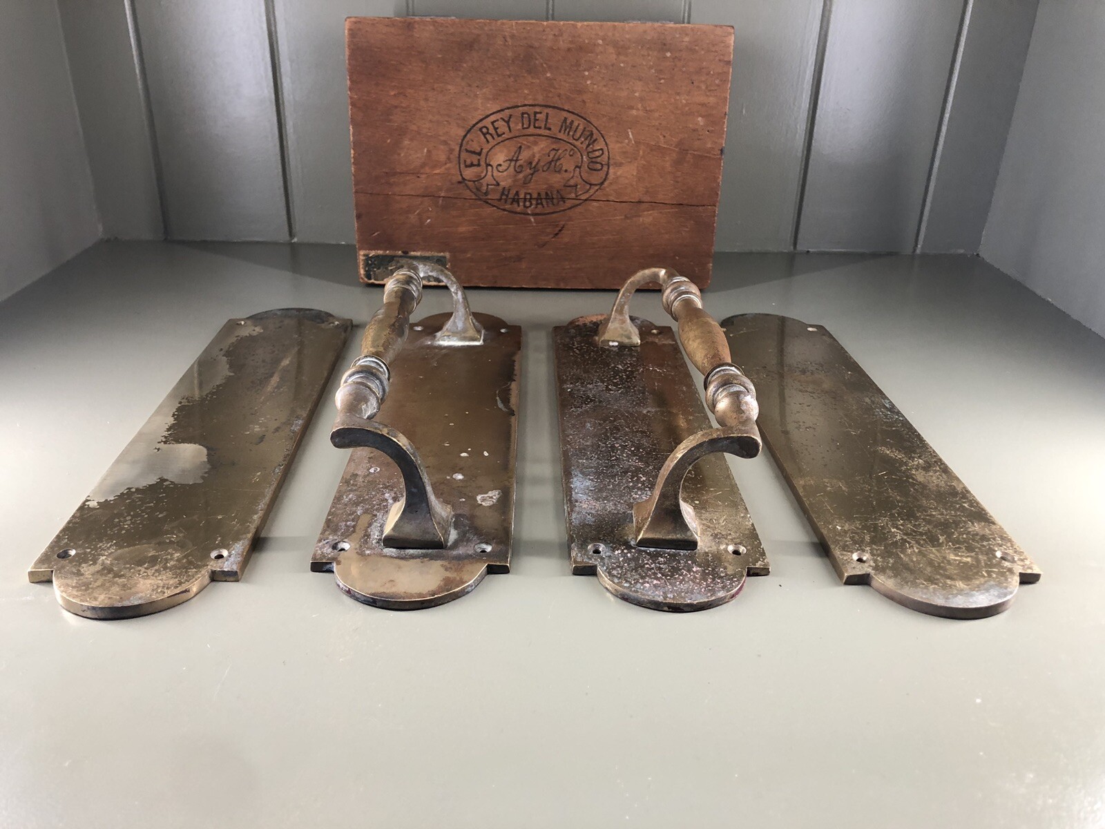 Large Pair Of Vintage Door Handles eBay