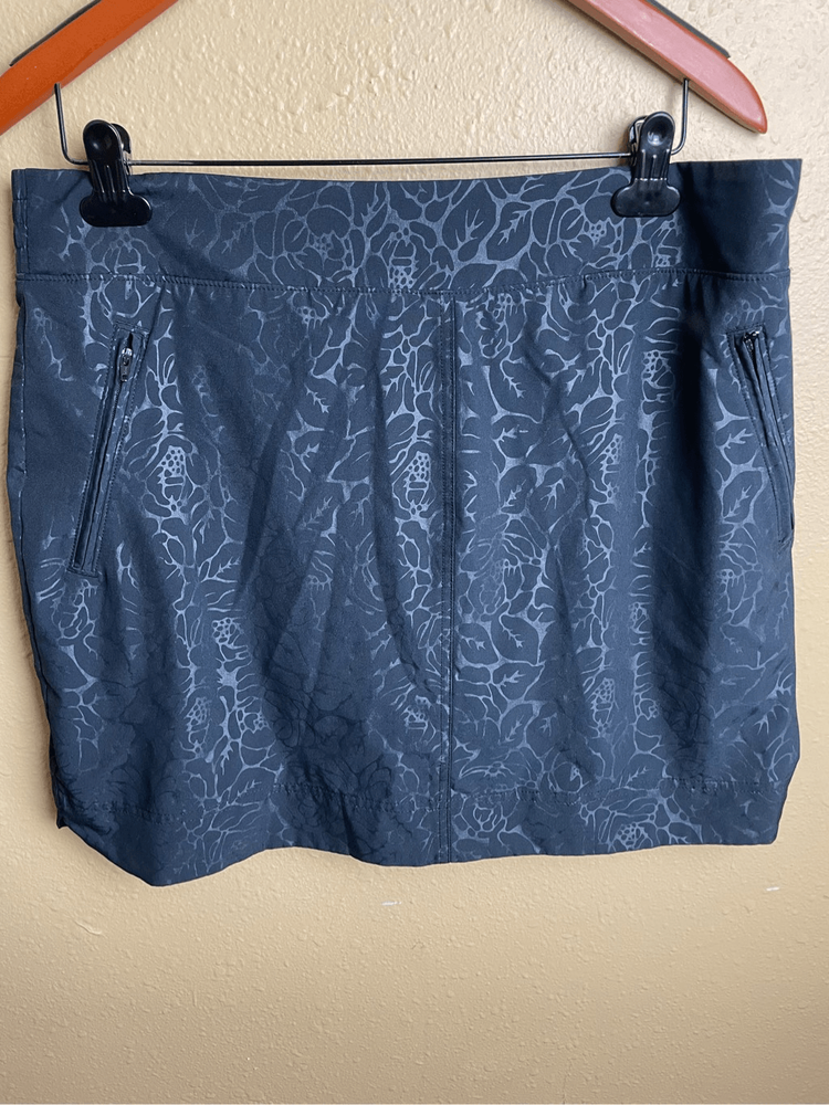 Orvis Tennis Skirt Lined Black Floral Golf Skort Sz Women’s L