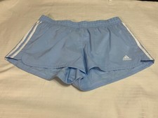 ADIDAS 3-STRIPE ATHLETIC BLUE CLIMALITE TRAINING WOVEN SHORTS Sz L 16-18