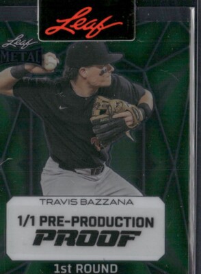 2024 LEAF PROOF 1/1 TRAVIS BAZZANA GREEN 1ST ROUND GEMS METAL | eBay