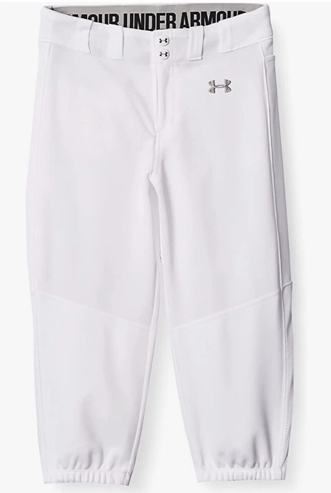 NWT Under Armour Girls Softball Pants White Size M