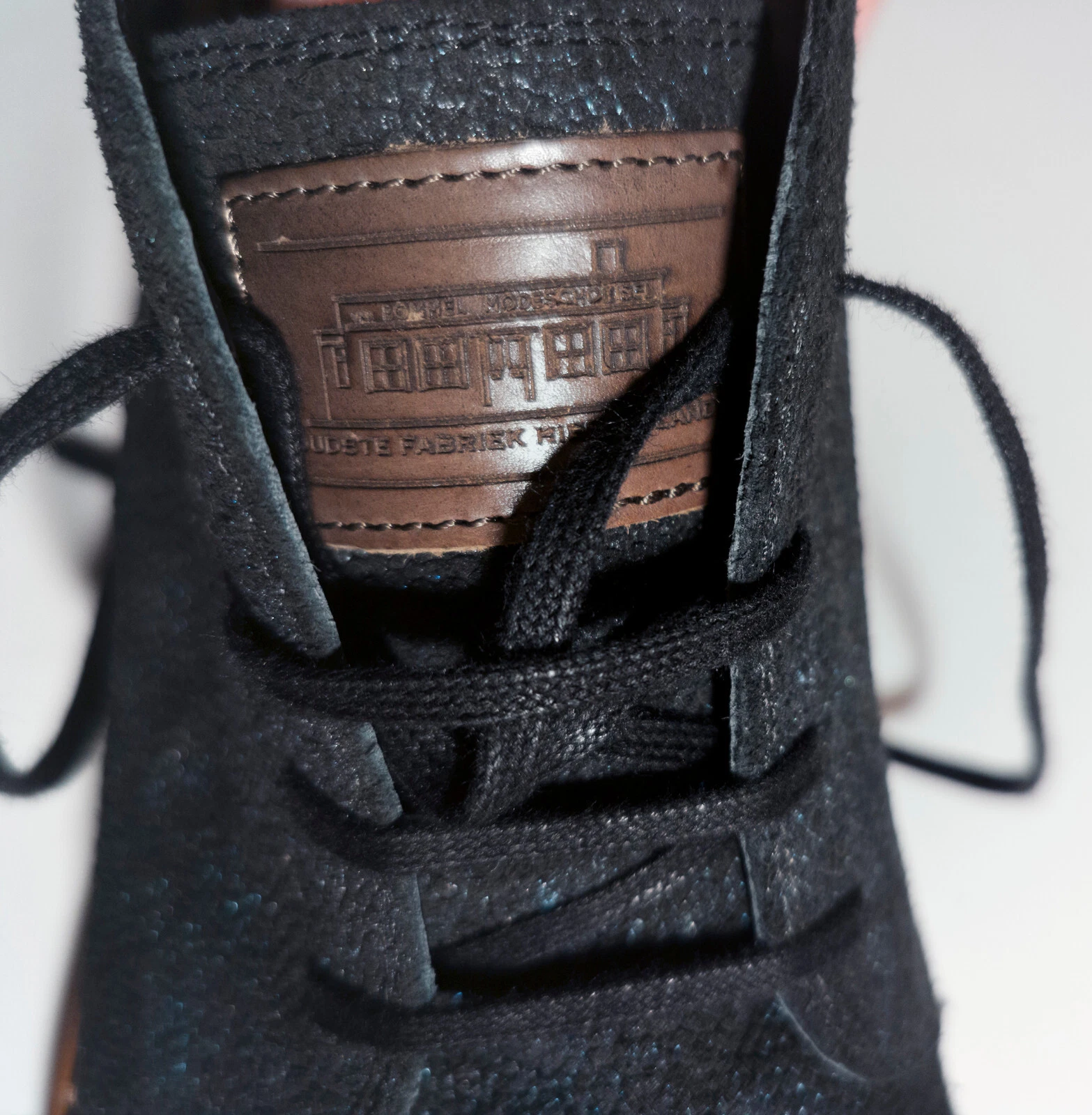 VANS NP~260€ Floris van Bommel Stivaletto Crepi pelle cucito blu scuro navy