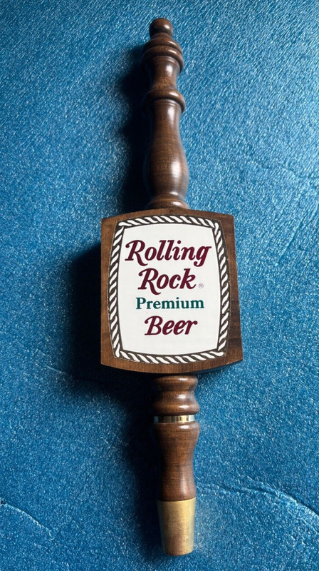 SWEET MINTY VINTAGE ROLLING ROCK BEER WOOD TAP HANDLE LATROBE PENNSYLVANIA