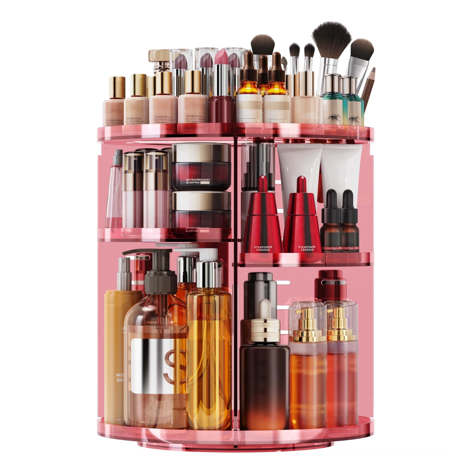 360° Rotating Makeup & Skincare Organizer with Large Capacity Display Case