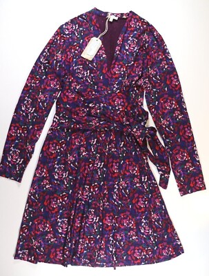 FAT FACE DELPHINE ABSTRAKTES JERSEY LANGARM WICKELKLEID 981929 - DAMEN UK18
